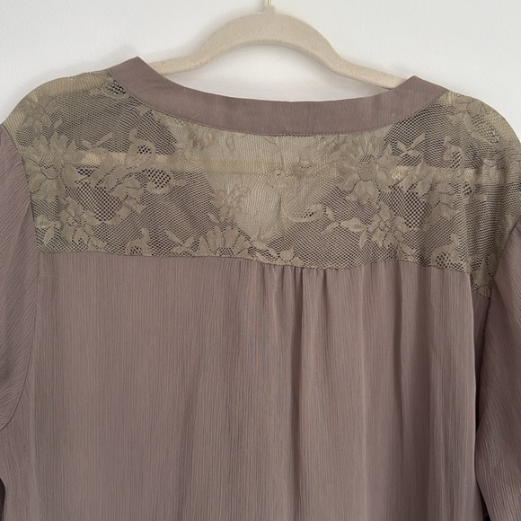 Tie Front Blouse with Lace Trim - Picture 6 of 6